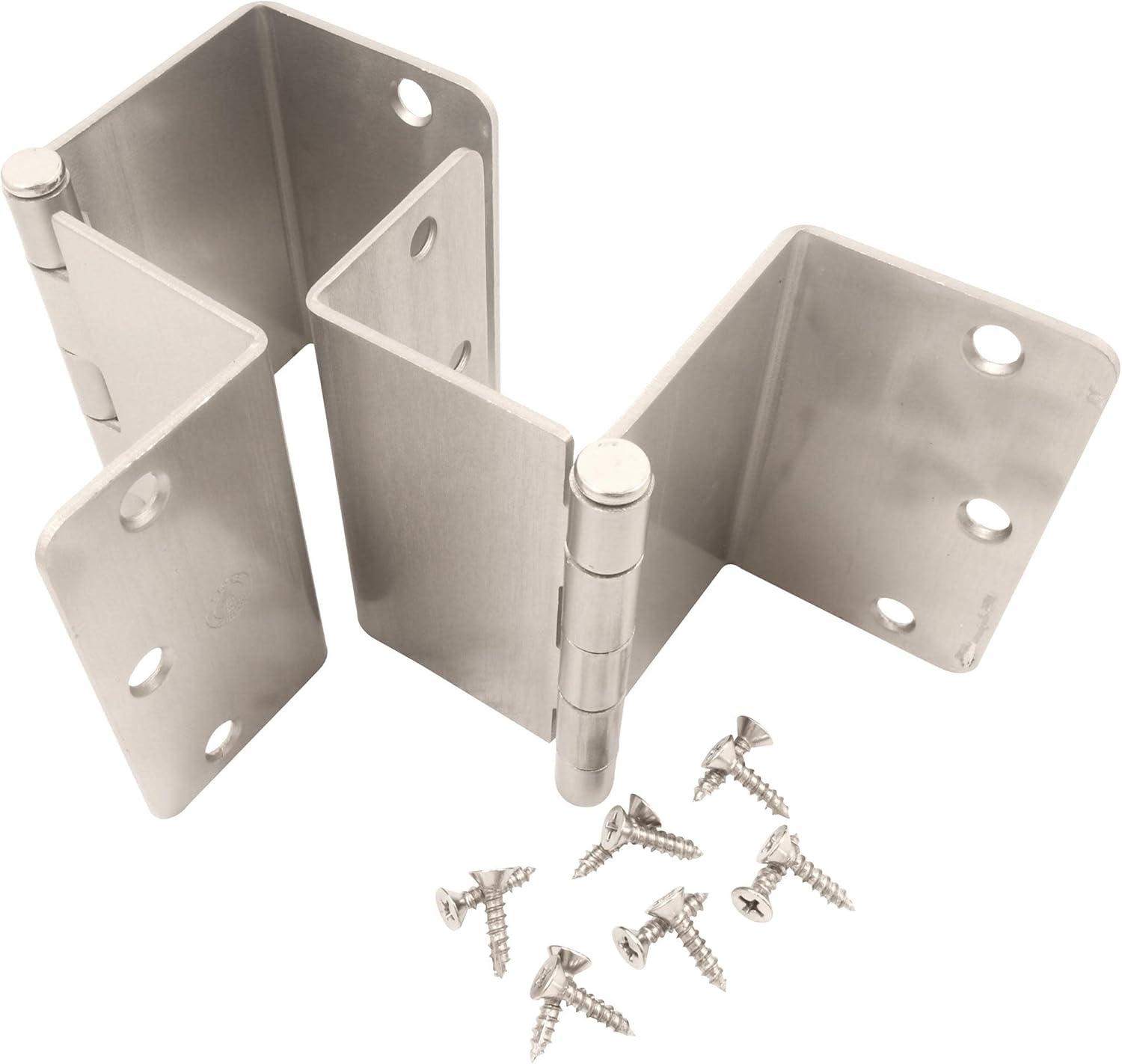 Swing Clear Offset Hinge, 3-1/2 Inches, 1/4" Radius Corner, Fits Doors 1-3/8" to 1-3/4" Thick, 2-Pack, Satin Nickel by Stone Harbor Hardware