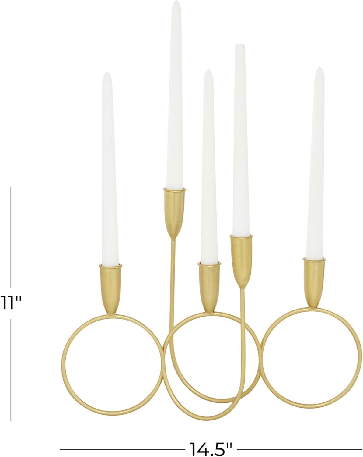 CosmoLiving by Cosmopolitan 5 Holder Gold Metal Candelabra