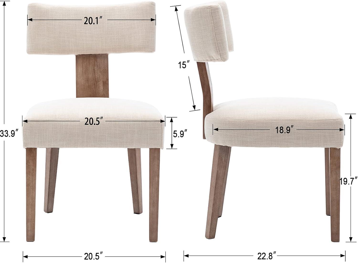 Gracie Oaks Inelda Mid Century Upholstered Dining Chairs Side Chairs Farmhouse Faux Leather Dining Chair with Wood Legs (Set of 2)