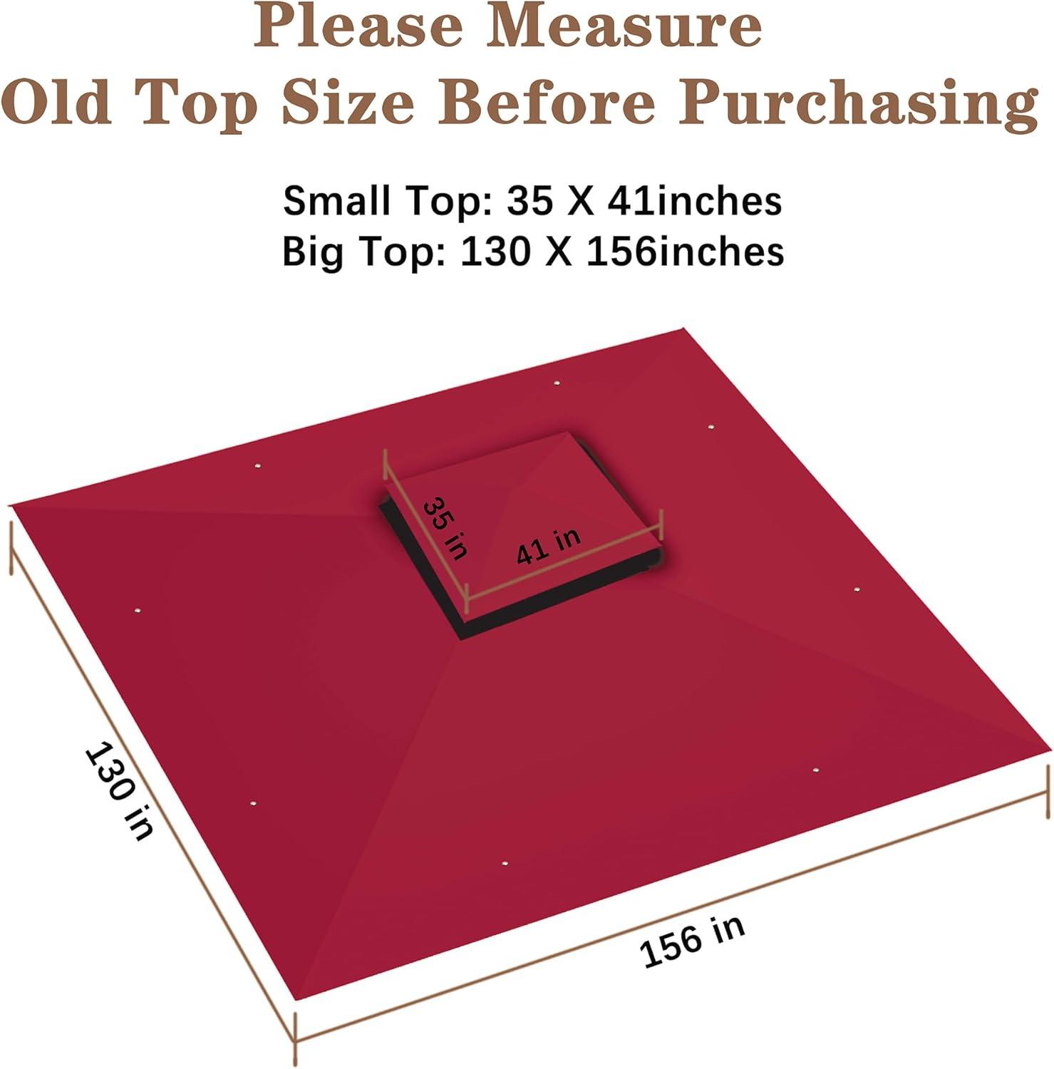 Maroon Replacement Gazebo Canopy for 10 x 12 Regency II Patio Gazebo, Easily Update Your Gazebo