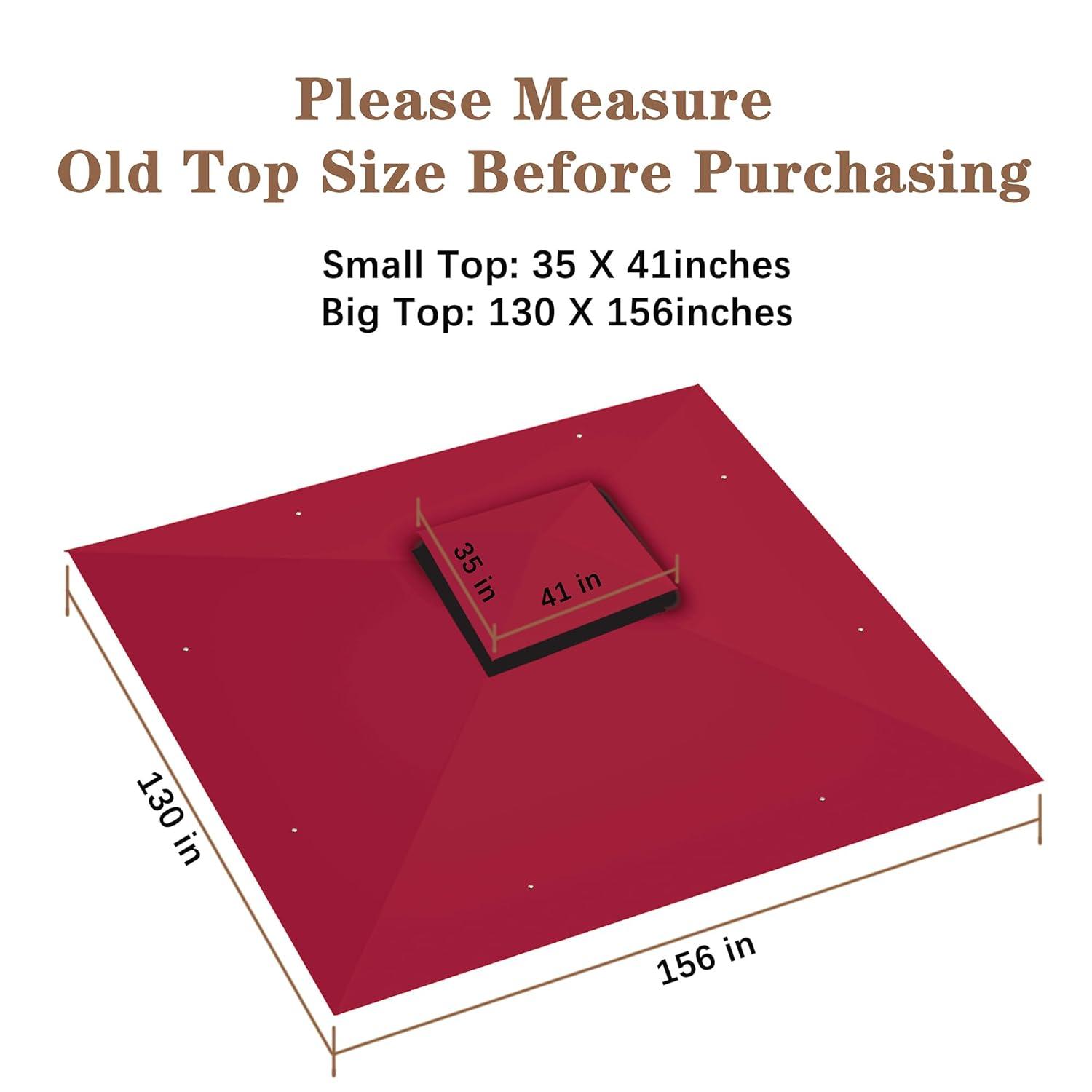 Maroon Replacement Gazebo Canopy for 10 x 12 Regency II Patio Gazebo, Easily Update Your Gazebo