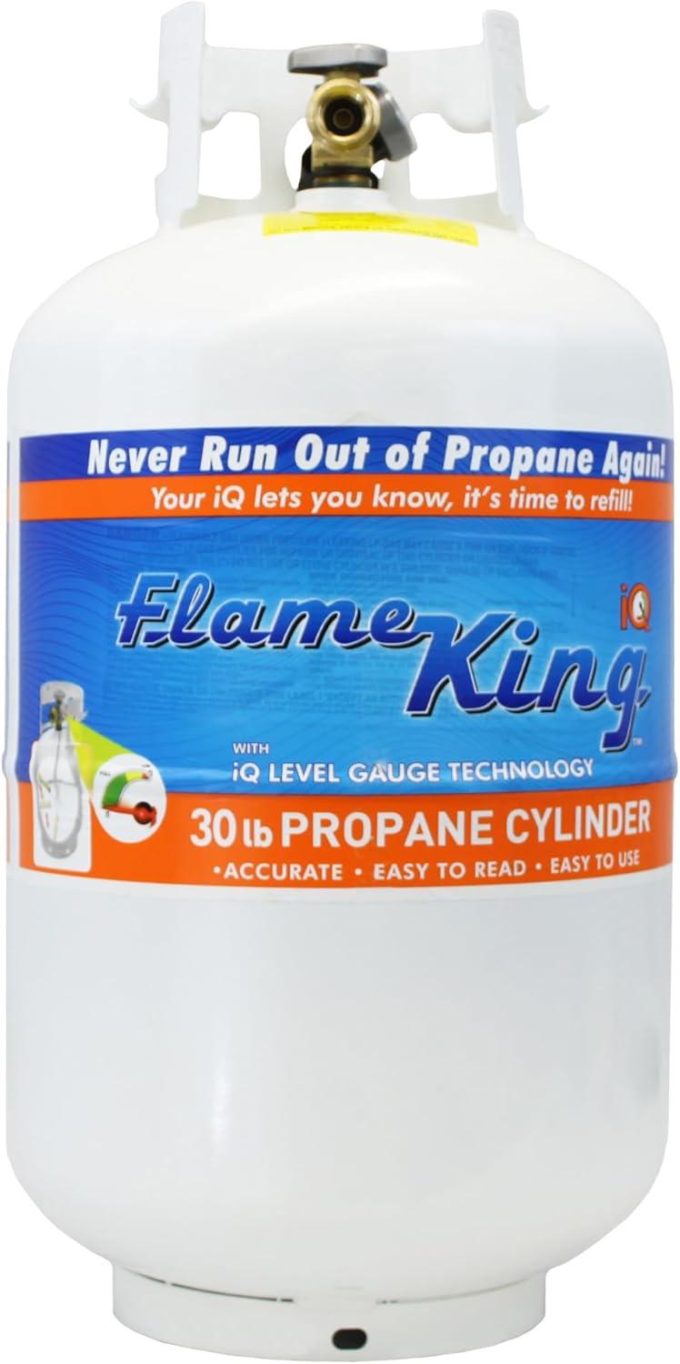 Flame King Flame King 30LB Empty Steel Propane Tank LP Cylinder, OPD Valve & Built-in Gauge for Grills & BBQs