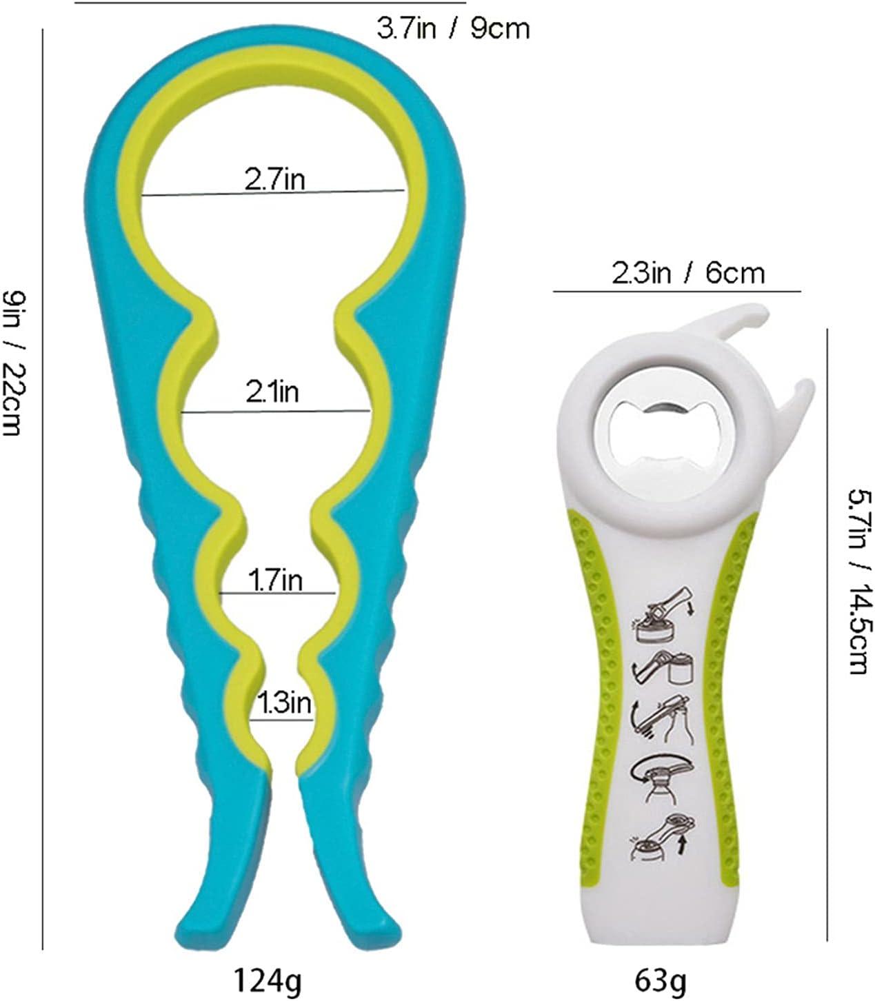 Bottle Opener for Arthritic Hand,Jar Opener for Old People, Children, Women, Those with Weak Hands,Multifunctional Kitchen Gadgets (02-Blue)