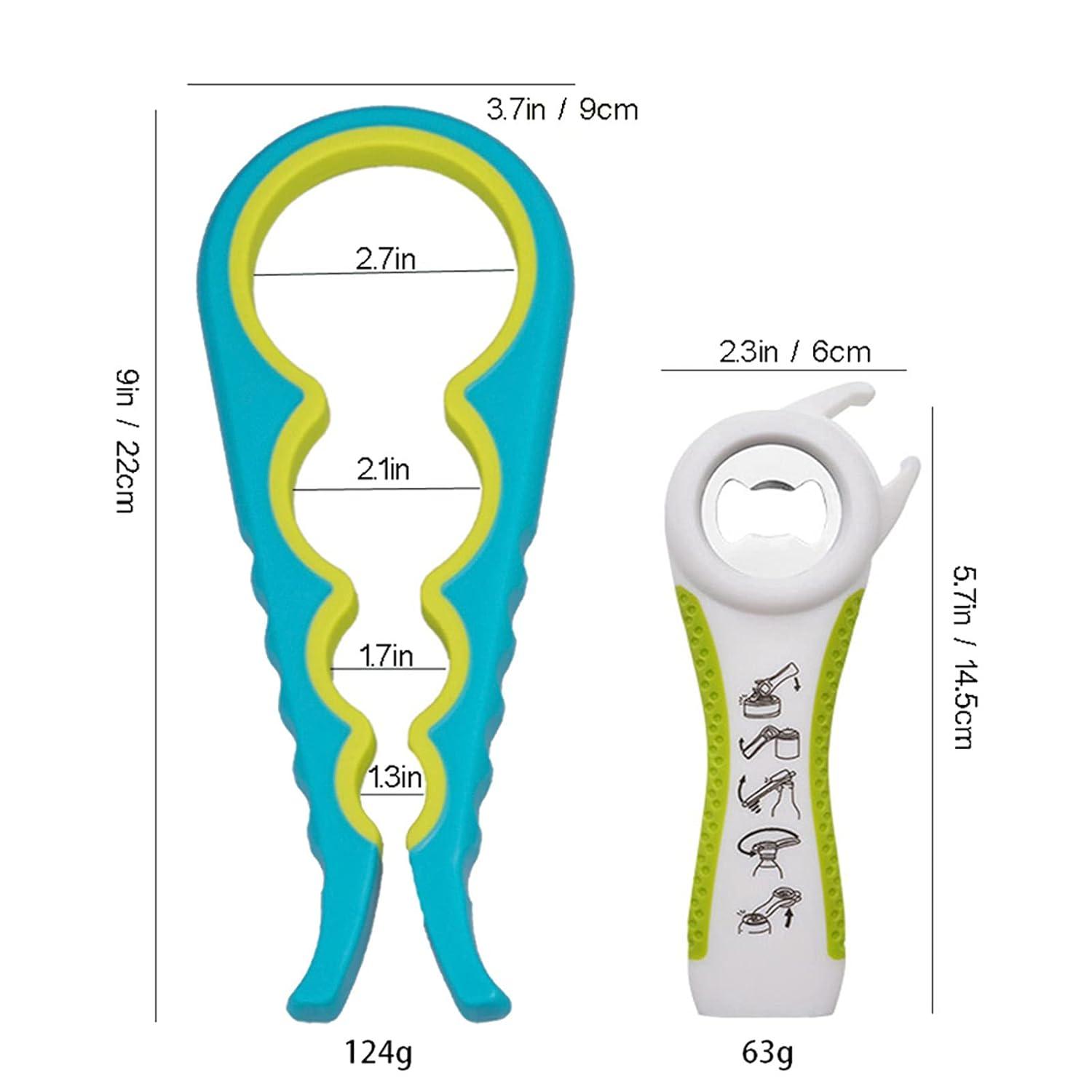 Bottle Opener for Arthritic Hand,Jar Opener for Old People, Children, Women, Those with Weak Hands,Multifunctional Kitchen Gadgets (02-Blue)