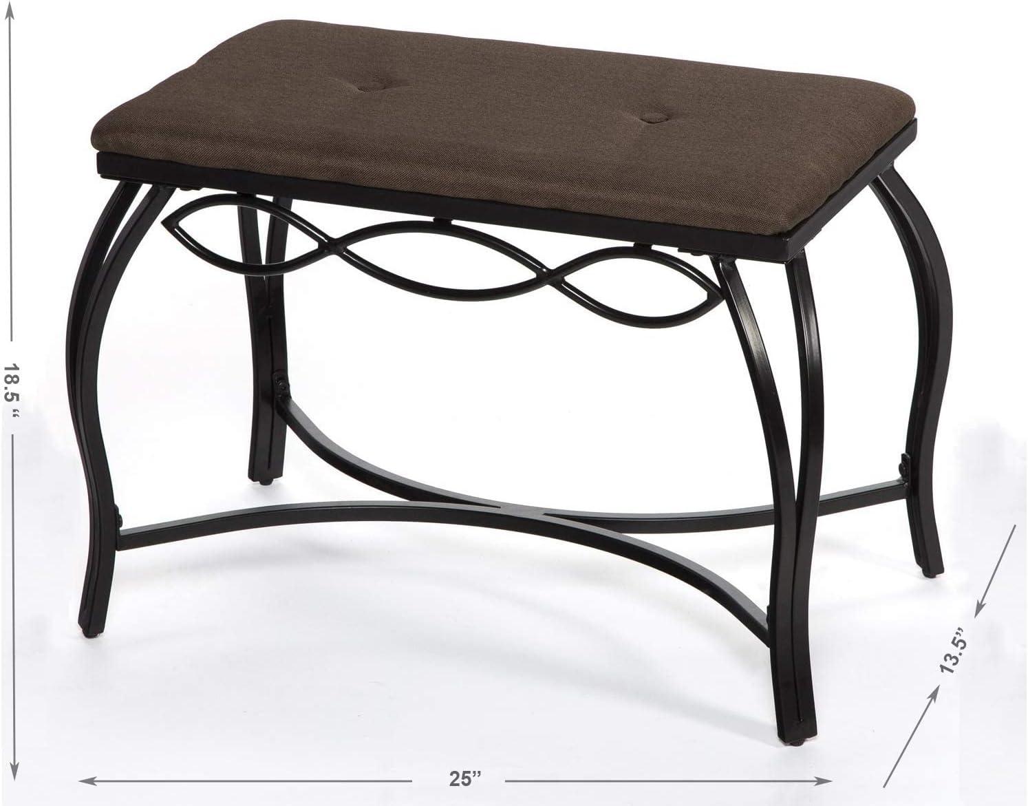 Mango Steam Mocha Brown Shoe Bench - Vanity Seat for Makeup Room, Dressing Stool, Entryway Bench