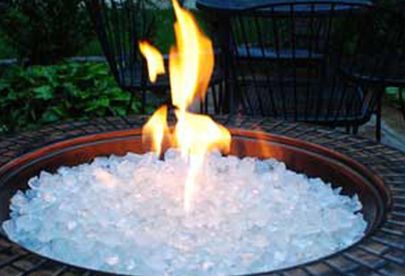 20 lbs Clear Recycled Fire Pit Glass for Modern Decor