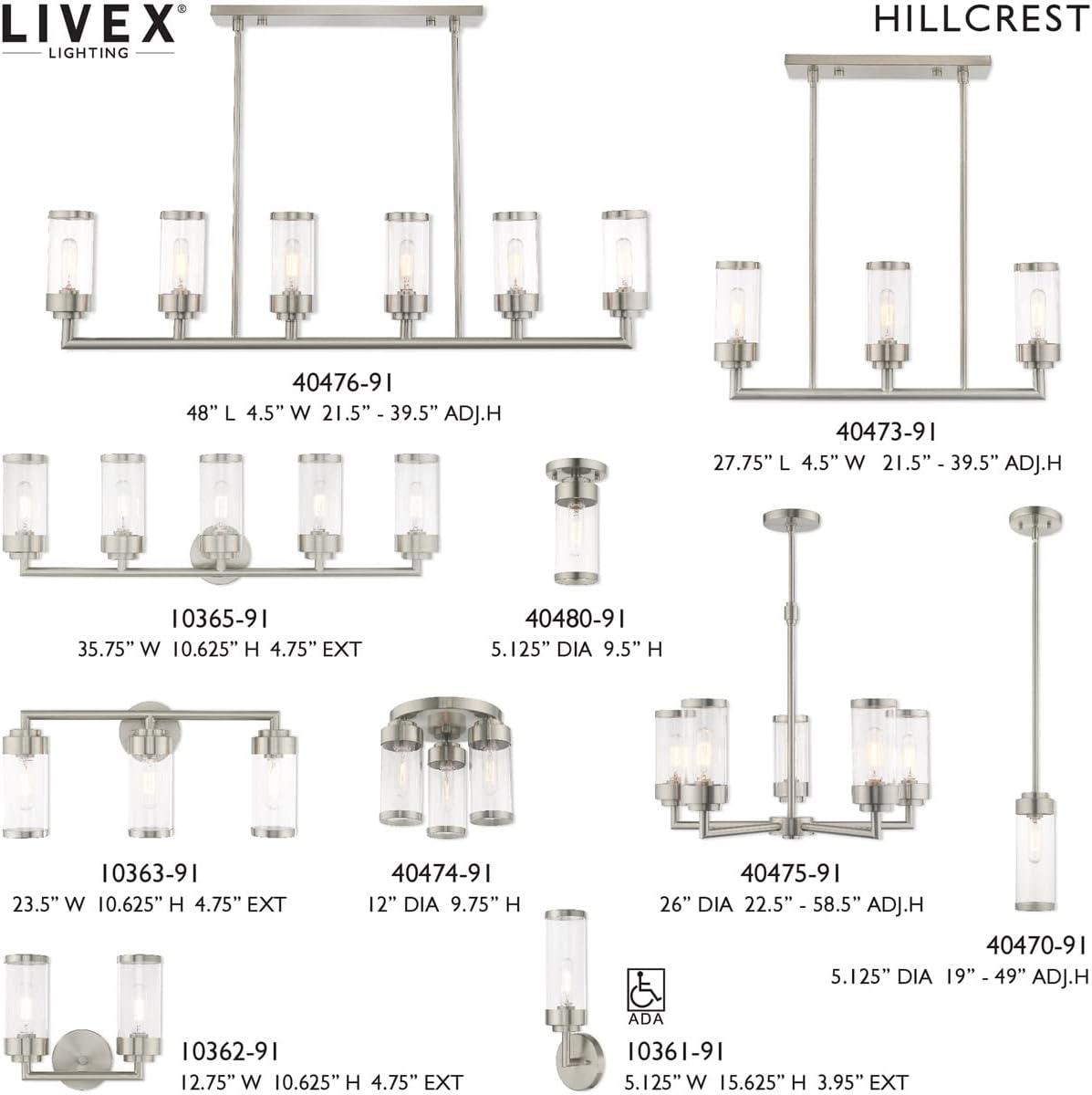 Livex Lighting Hillcrest 1 - Light Flush Mount in  Brushed Nickel