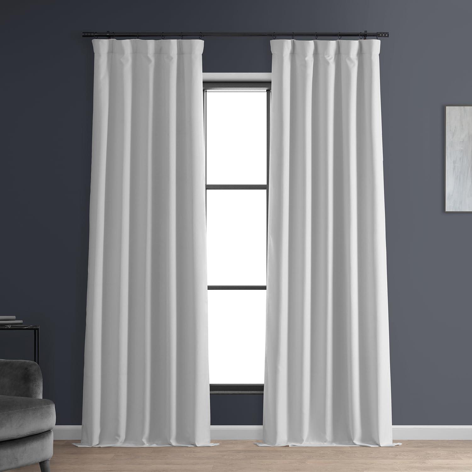 Signature Mission White Faux Linen Blackout Curtain (1 Panel), Mission White, 50W X 108L