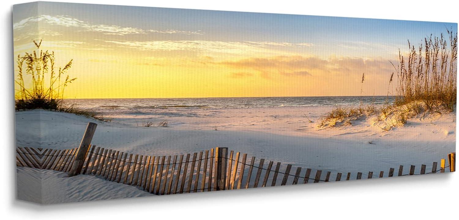 Panoramic Coastal Beach Sunrise Canvas Wall Art, 30 x 13 in