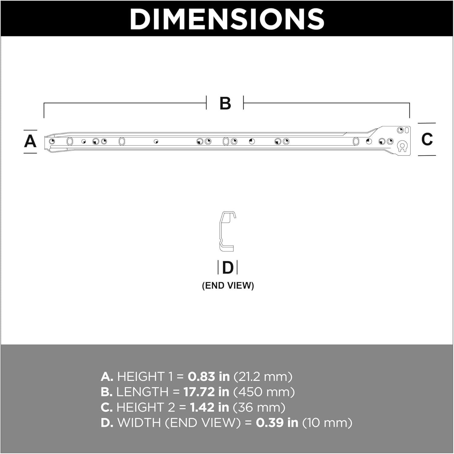 Franklin Brass Full Extension Bottom Mount Metal Drawer Slide (Set of 10)