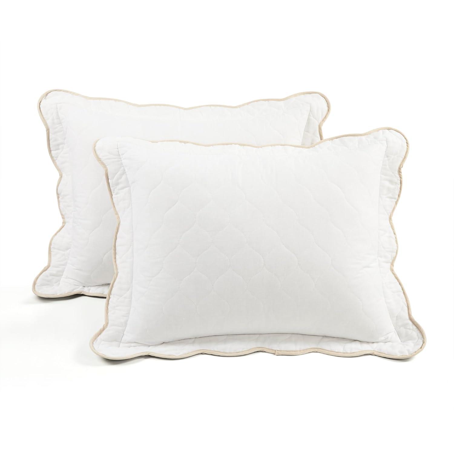 Lush Decor Coastal Chic Scallop Edge Reversible Quilt Neutral/White 3Pc Set King/Cal King