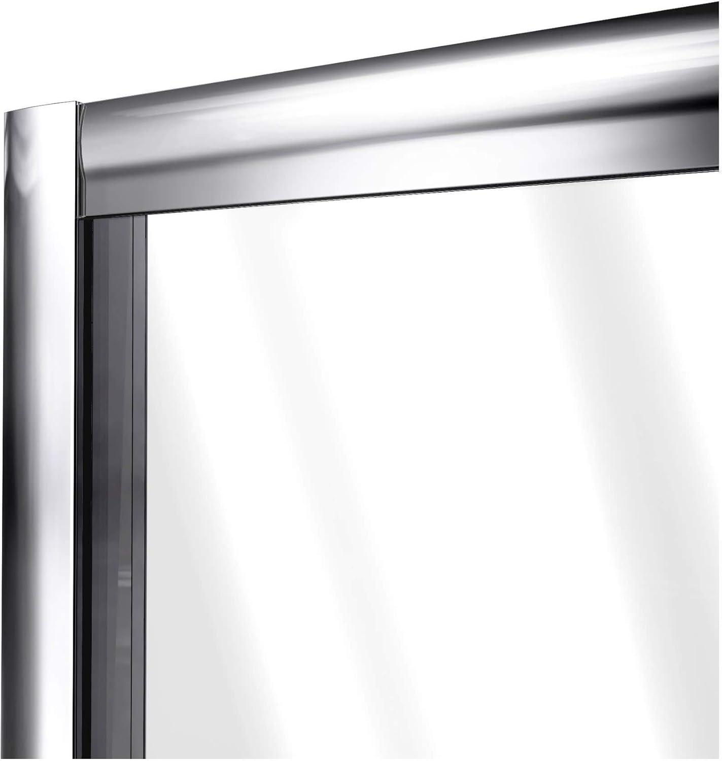 Flex 60" Brushed Nickel Frameless Pivot Shower Door with Clear Glass