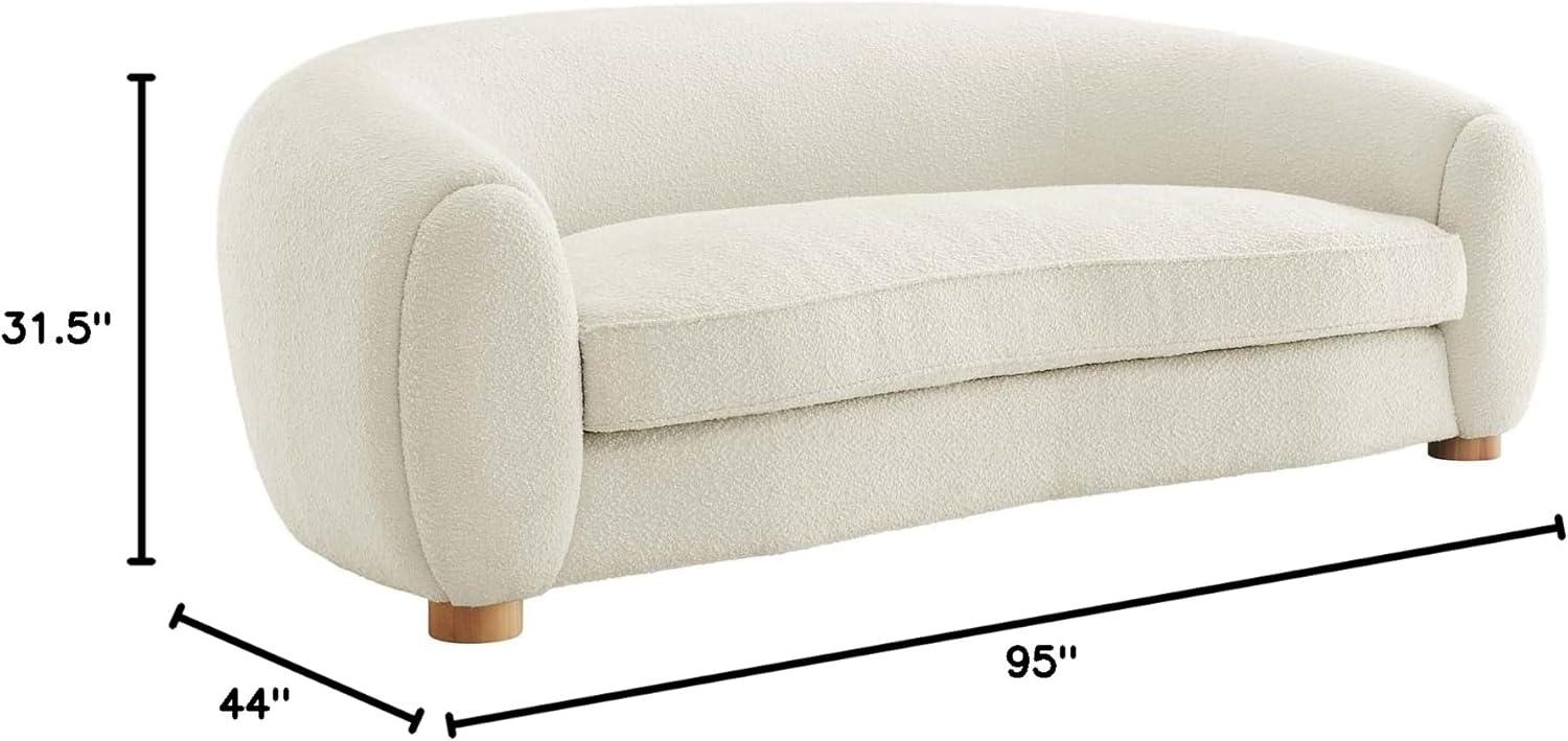 Modway Abundant Boucle Upholstered Fabric Sofa in Ivory