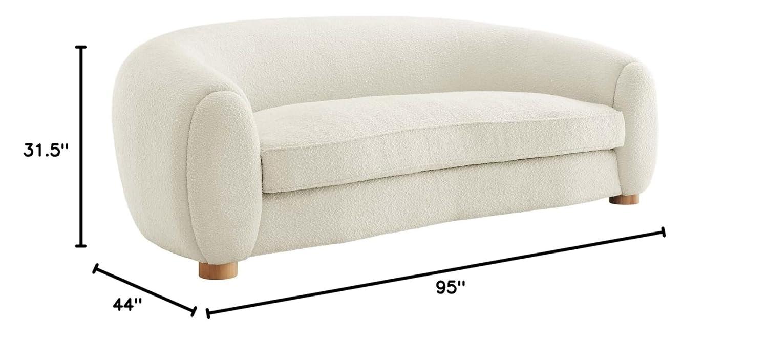 Modway Abundant Boucle Upholstered Fabric Sofa in Ivory