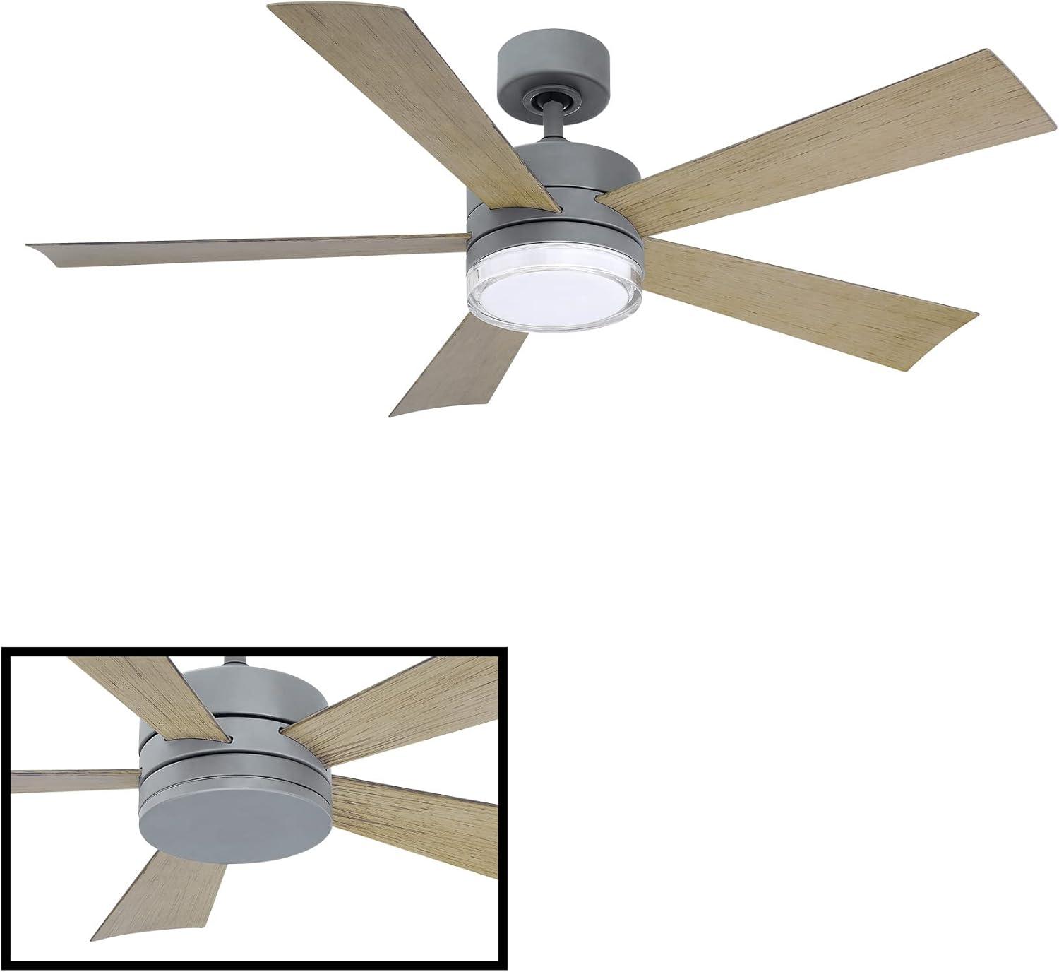 Wynd 5 - Blade Outdoor /Indoor Smart Ceiling Fan with Remote Control and LED Light Kit Included