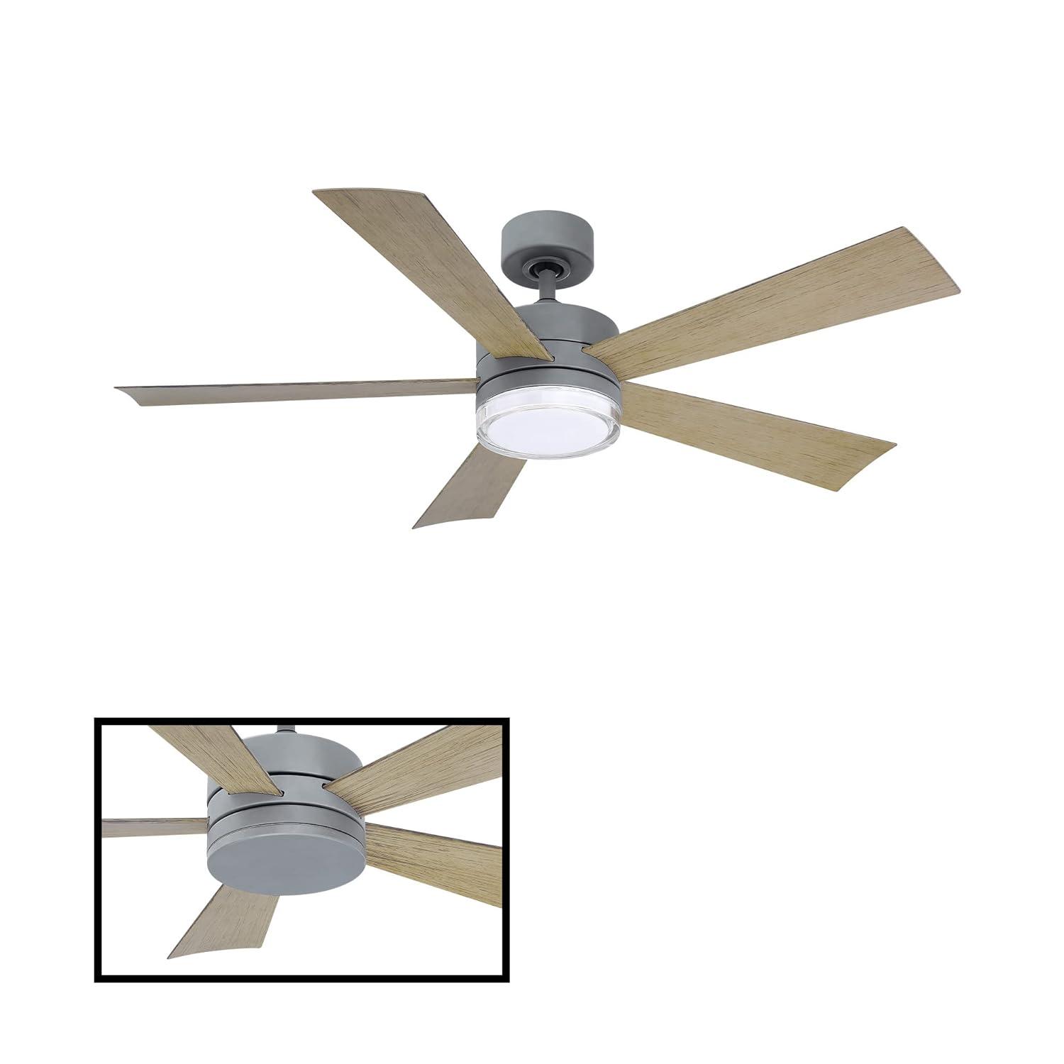 Wynd 5 - Blade Outdoor /Indoor Smart Ceiling Fan with Remote Control and LED Light Kit Included