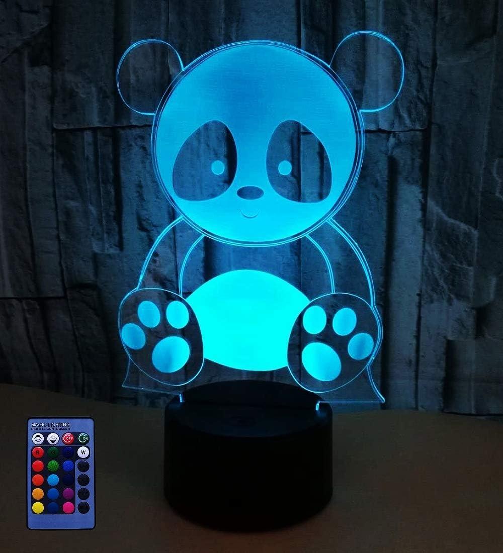 3D Panda LED Night Light with Remote Control