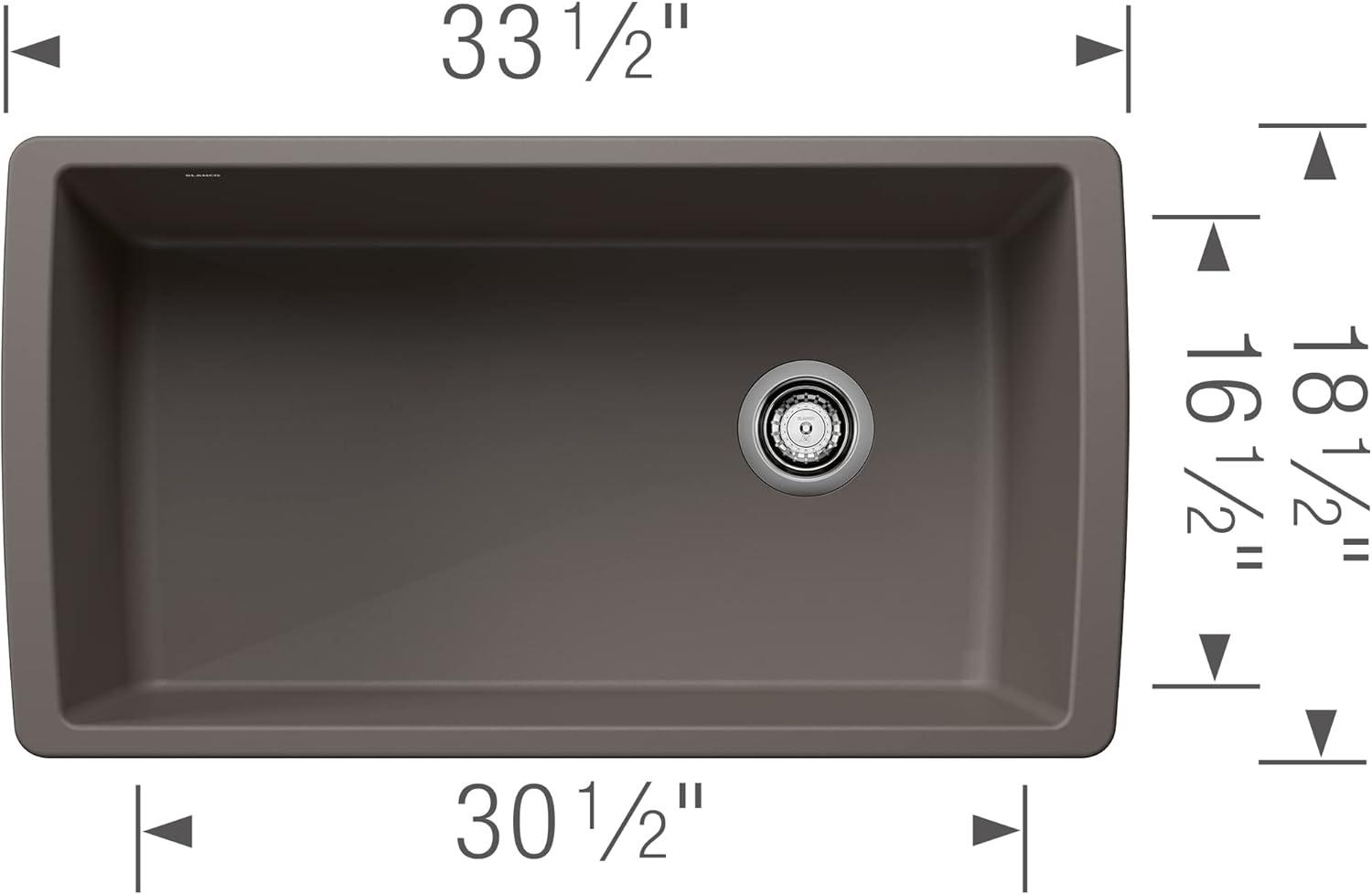 Diamond SILGRANIT 33" Super Single Undermount Kitchen Sink