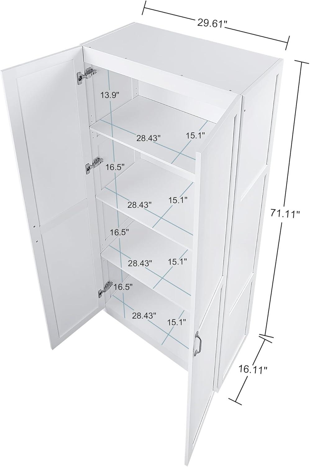 Hopkins Modern 4 Shelf Storage Closet - Manhattan Comfort