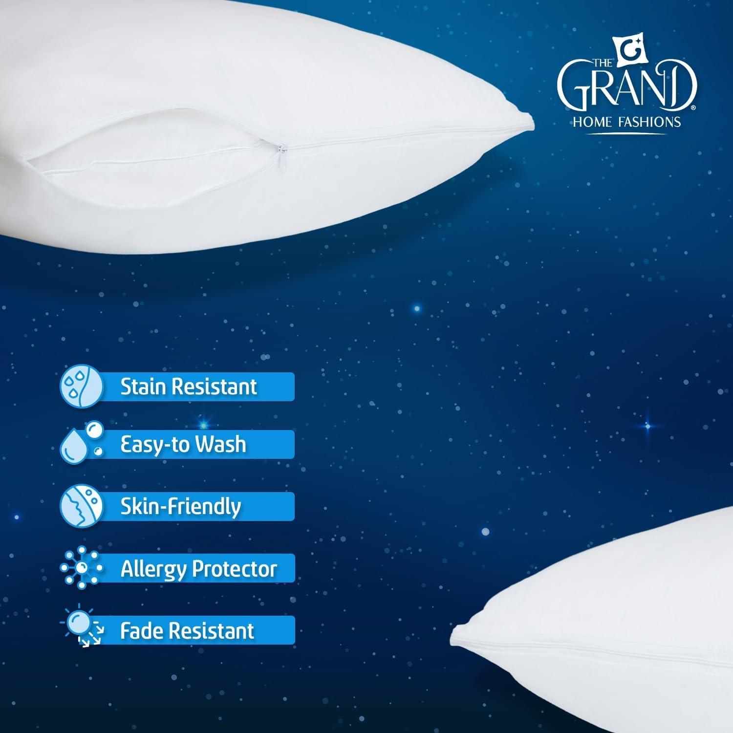 Poly-Cotton Zippered Pillow Cover  - Protects from Dirt, Dust, and Debris -200 Thread Count