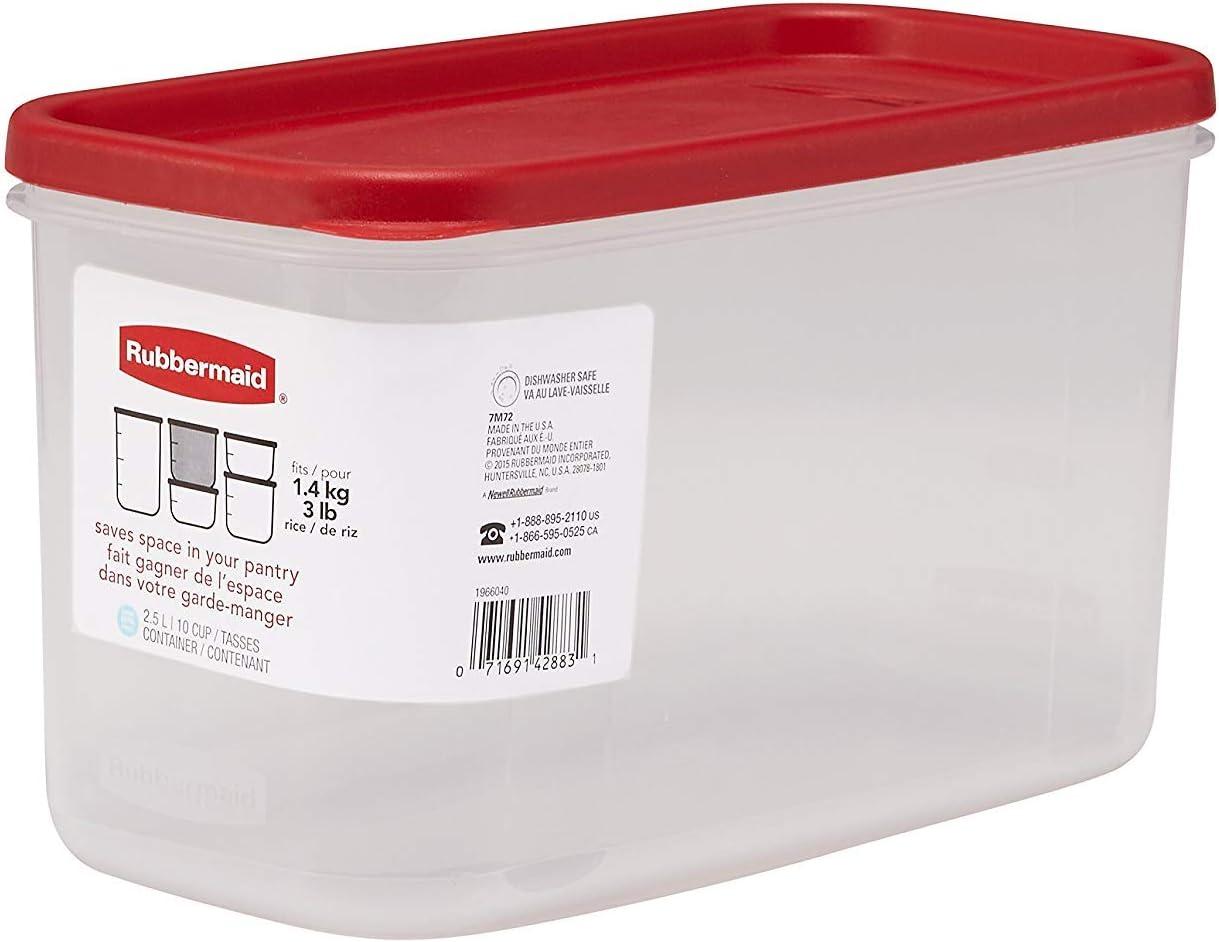 Rubbermaid Modular Canister Food Storage Container with Lid, 10 Cup