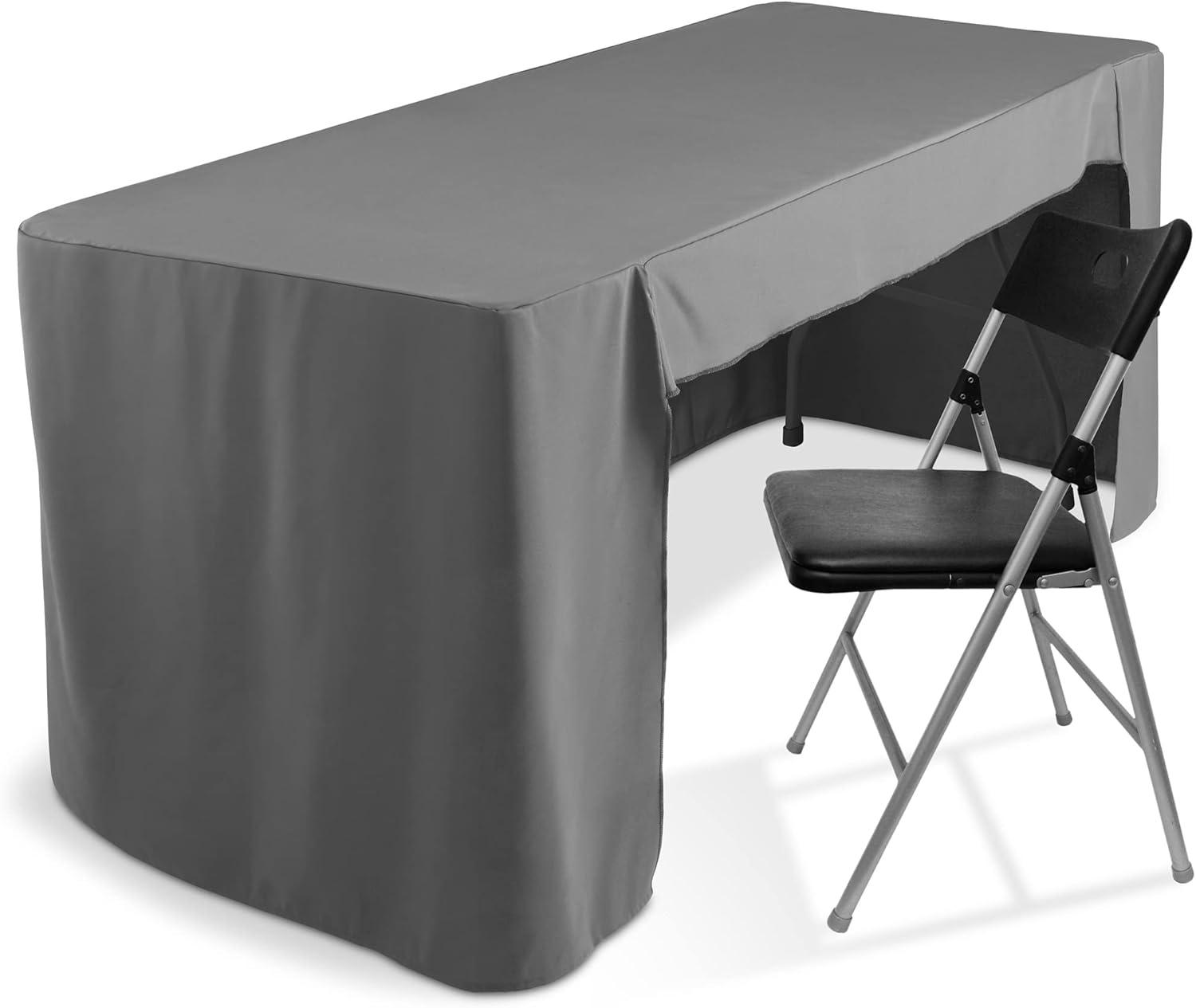 Lann's Linens 6' Trade Show Table Cover, Open Back Fitted Tablecloth