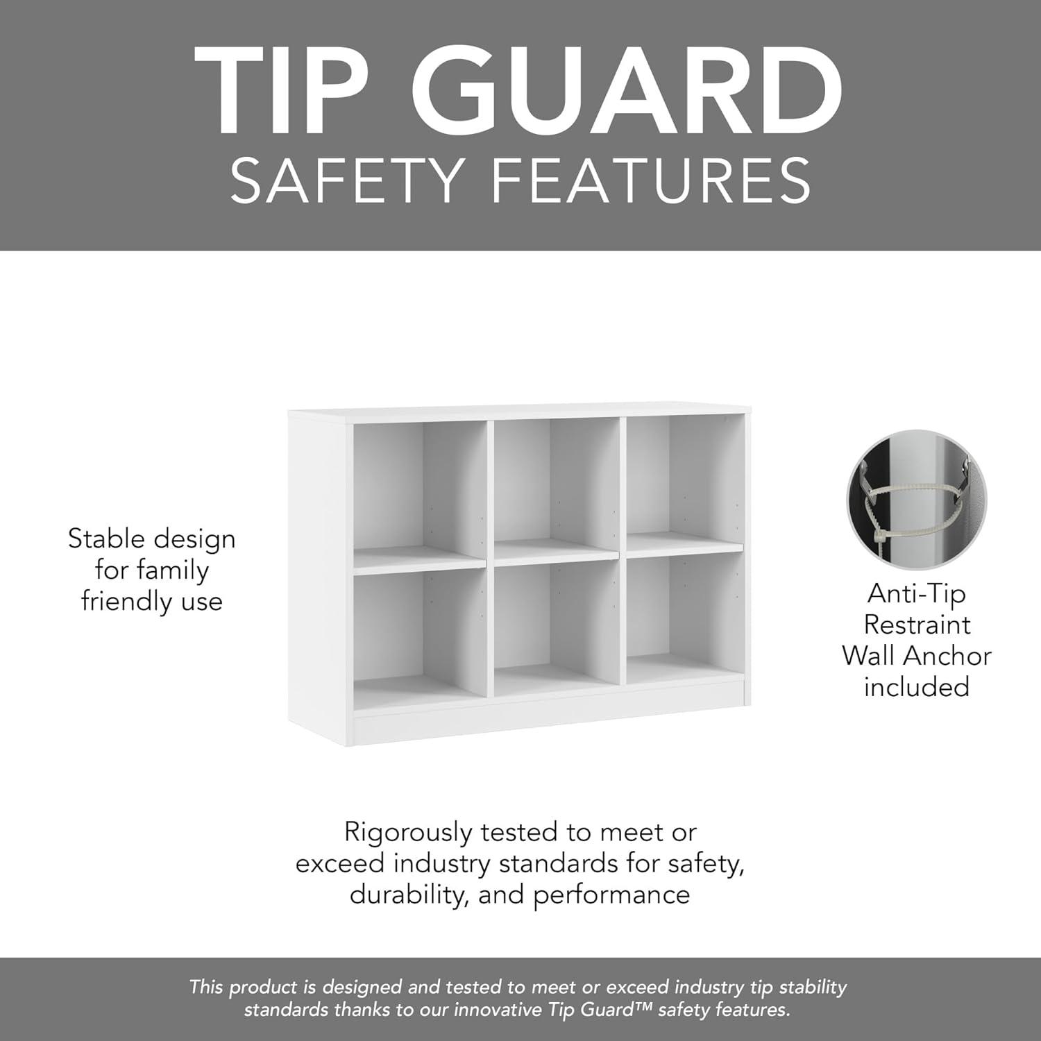 Universal 6 Cube Organizer Storage Shelf in White - Engineered Wood