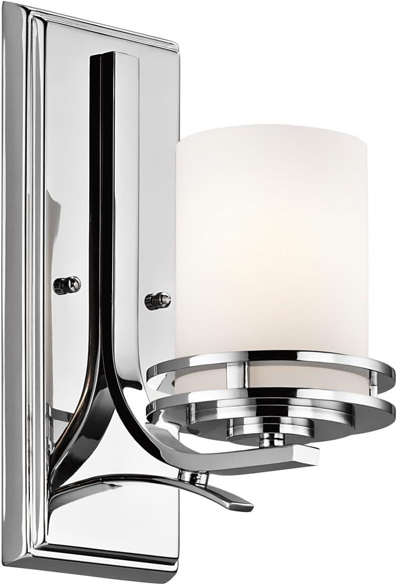 Hendrik 12" 1 Light Wall Sconce with Satin Etched Cased Opal Chrome