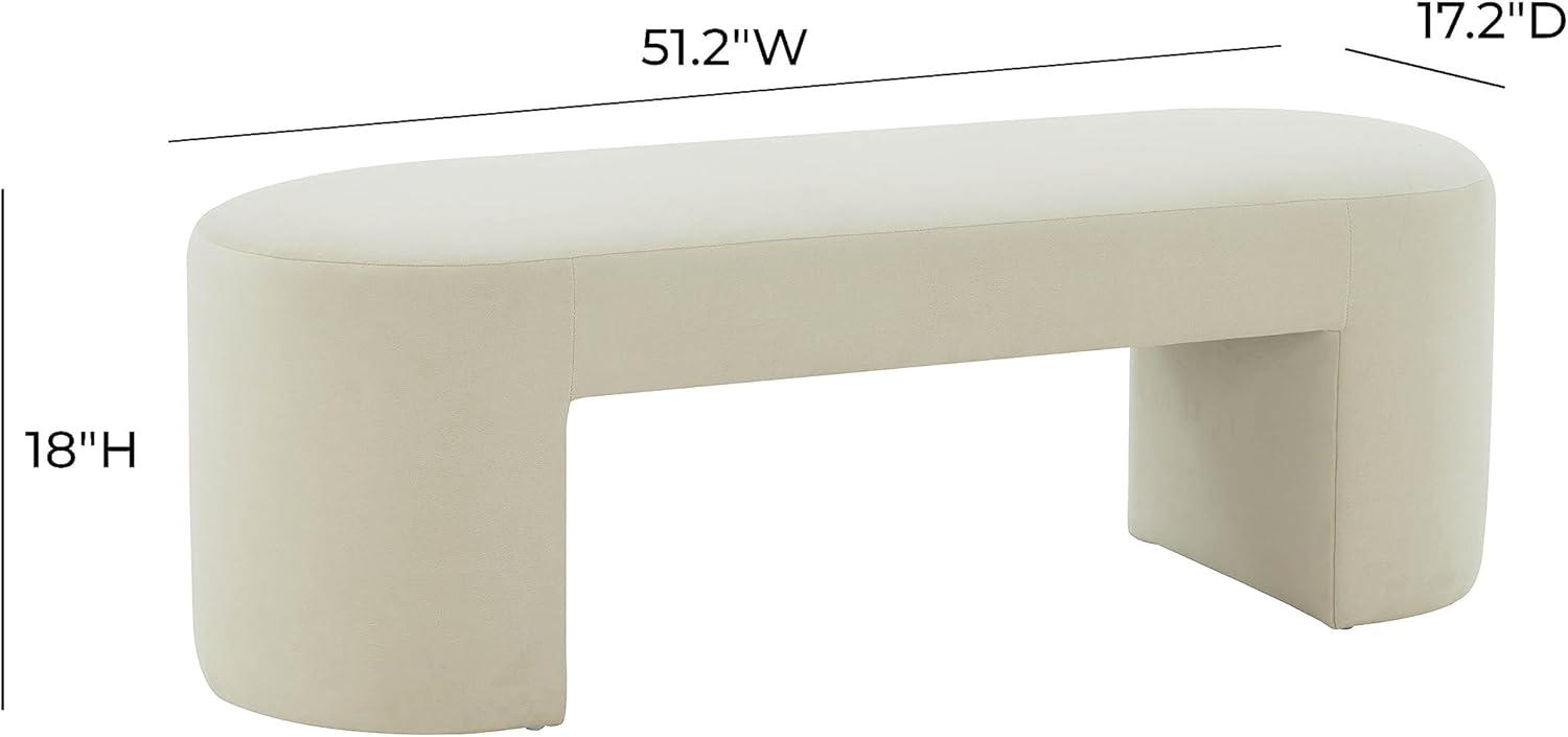 Elena Light Blue Velvet Contemporary Bench