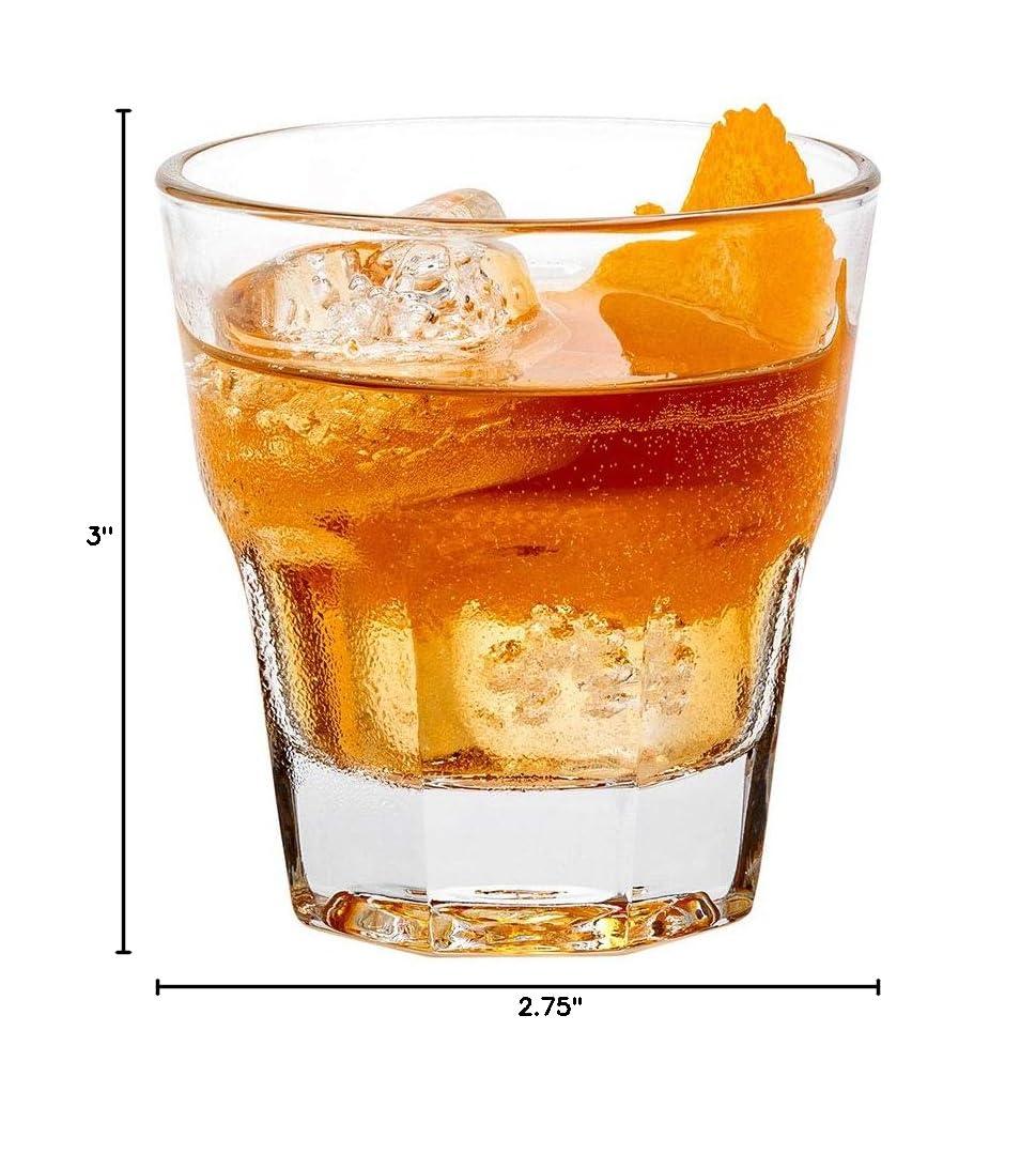 Deng rui Otto 5 Ounce Whiskey Glasses Set of 12 Paneled Rocks Glasses - Heavy Base Dishwasher-Safe Clear Glass Glasses Chip-Resistant For Cocktails Or Liquors