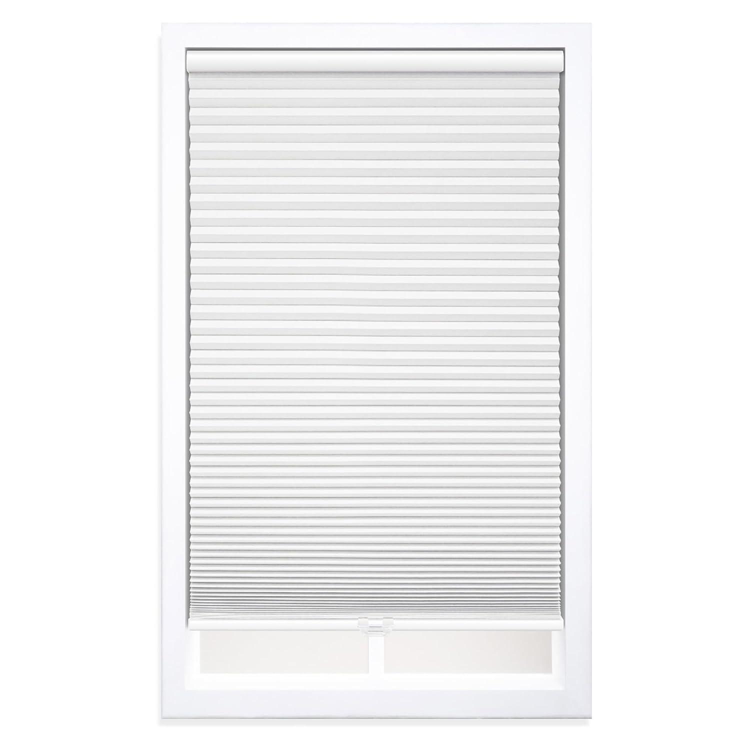White Cordless Blackout Polyester Cellular Shades - 22.5 in. W x 72 in. L