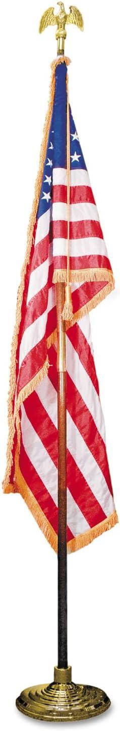 Deluxe 60" x 36" U.S. Flag with Oak Staff and Gold Fringe