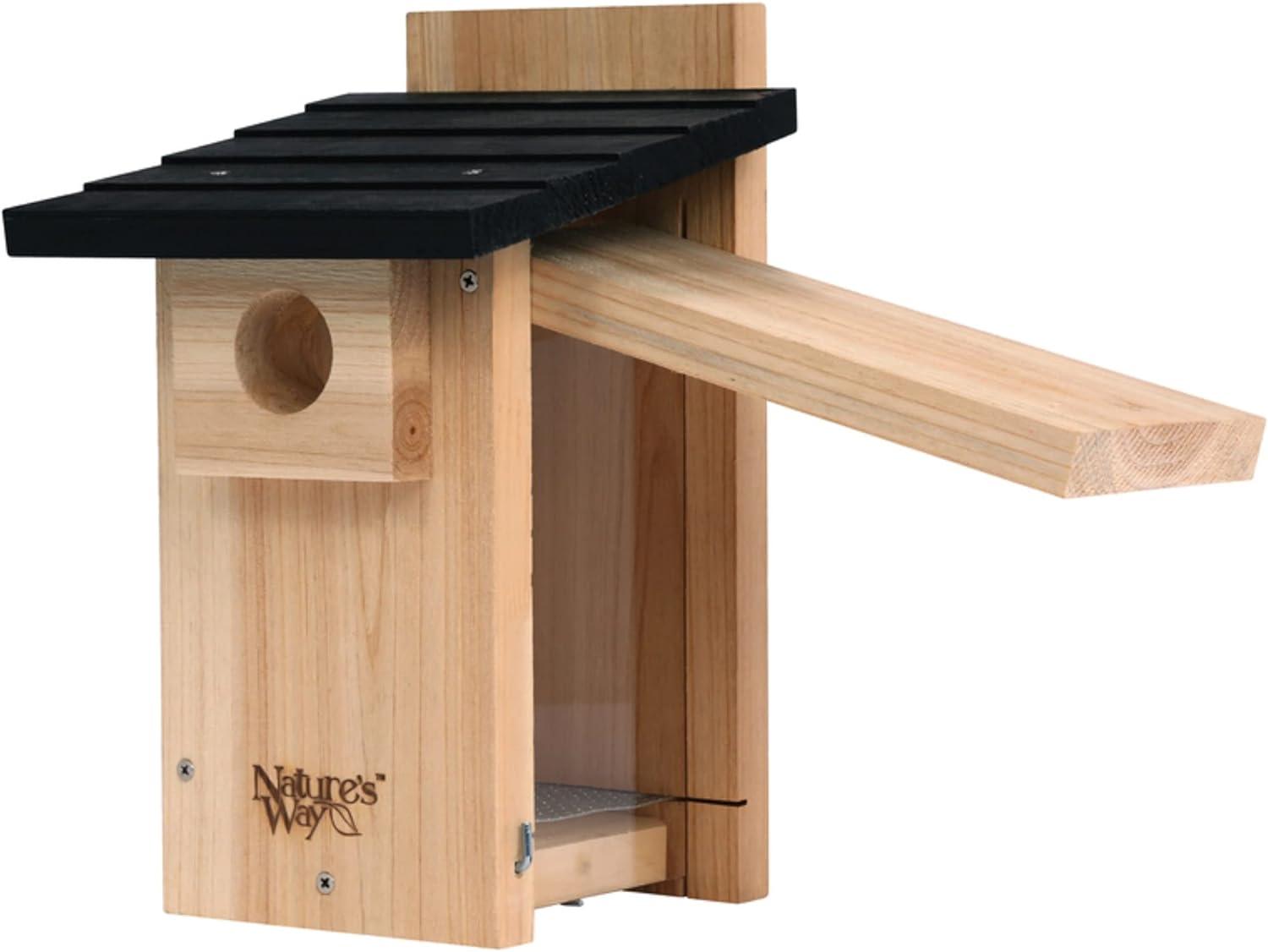 Nature's Way Cedar Bluebird Viewing House with Black Roof