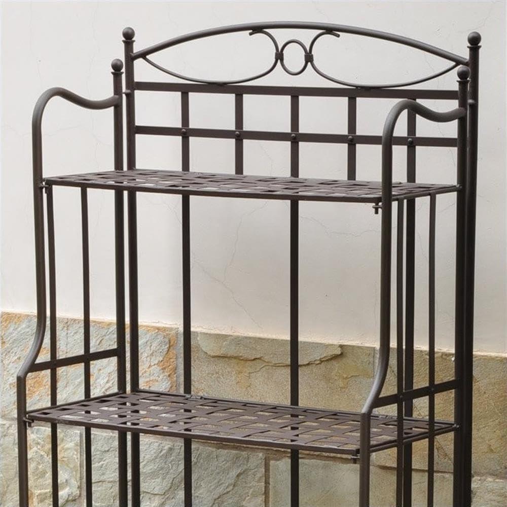 International Caravan Santa Fe 4 Tier Iron Bakers Rack in Matte Brown