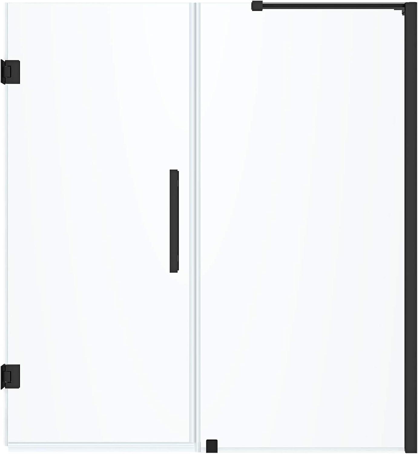 Black Frameless Glass Alcove Hinge Shower Door Kit