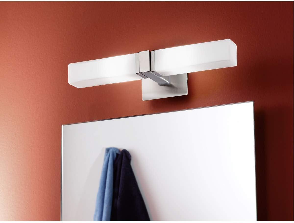 Eglo Lighting - Palermo - 2-Light Vanity Light - Matte Nickel - Opal Frosted