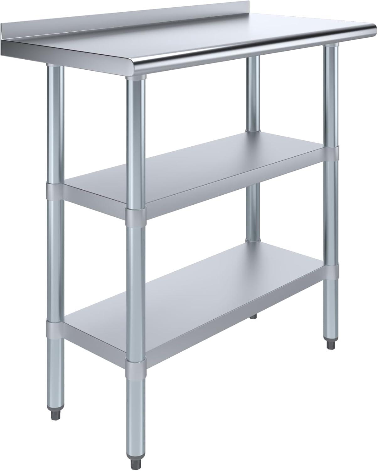 Stainless Steel Work Table with 2 Shelves