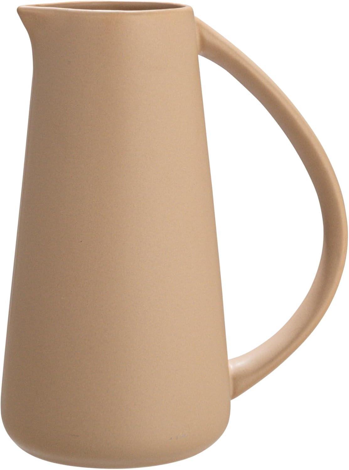 Bloomingville Modern Stoneware Pitcher, Putty Beige