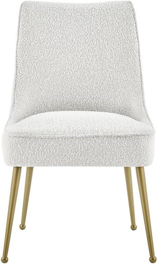 Cedric Fabric Dining Side Chair Gold Legs, (Set of 2) Beige