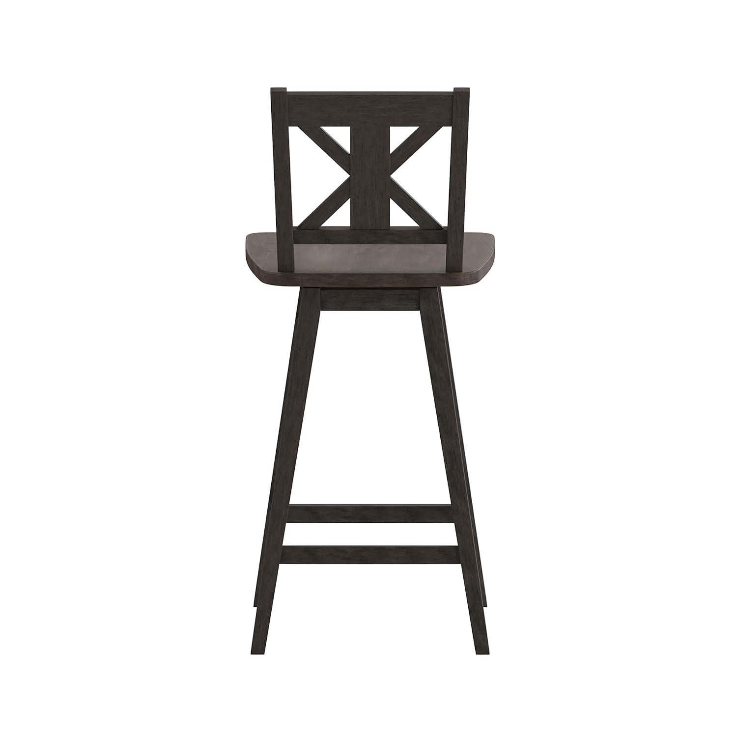 Taylor & Logan Bakersville Modern Farmhouse Wooden Swivel Bar and Counter Stool