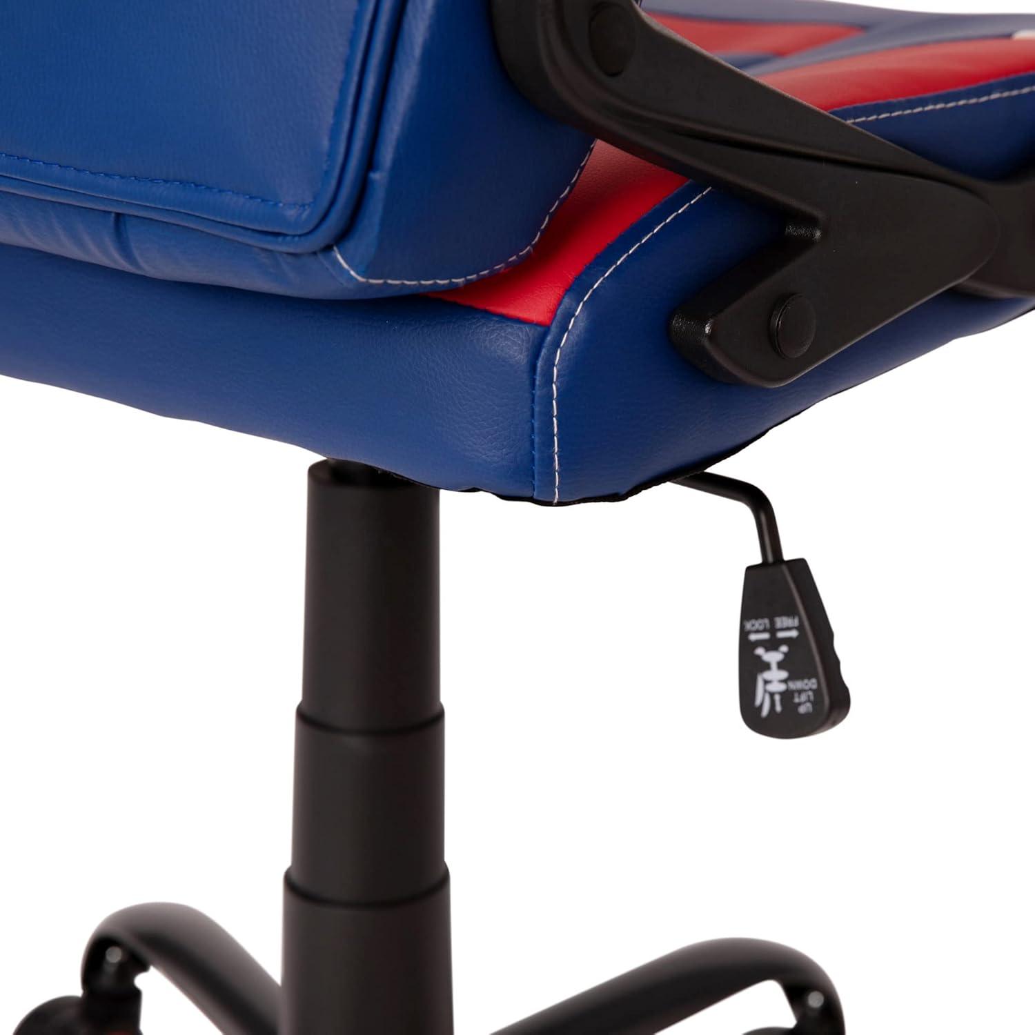 Flash Furniture Ergonomic PC Office Computer Chair - Adjustable Red & Blue Designer Gaming Chair - 360° Swivel - Red Dual Wheel Casters