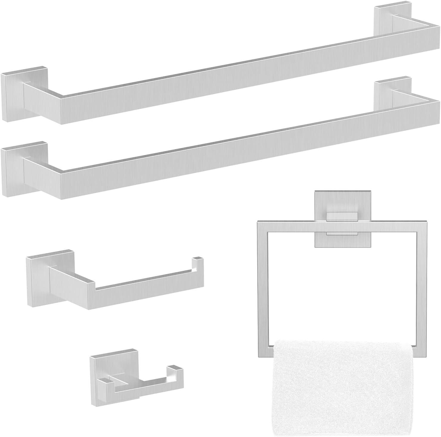 5-Pieces Bathroom Hardware Accessories Set,Towel Racks for Bathroom Wall Mounted.