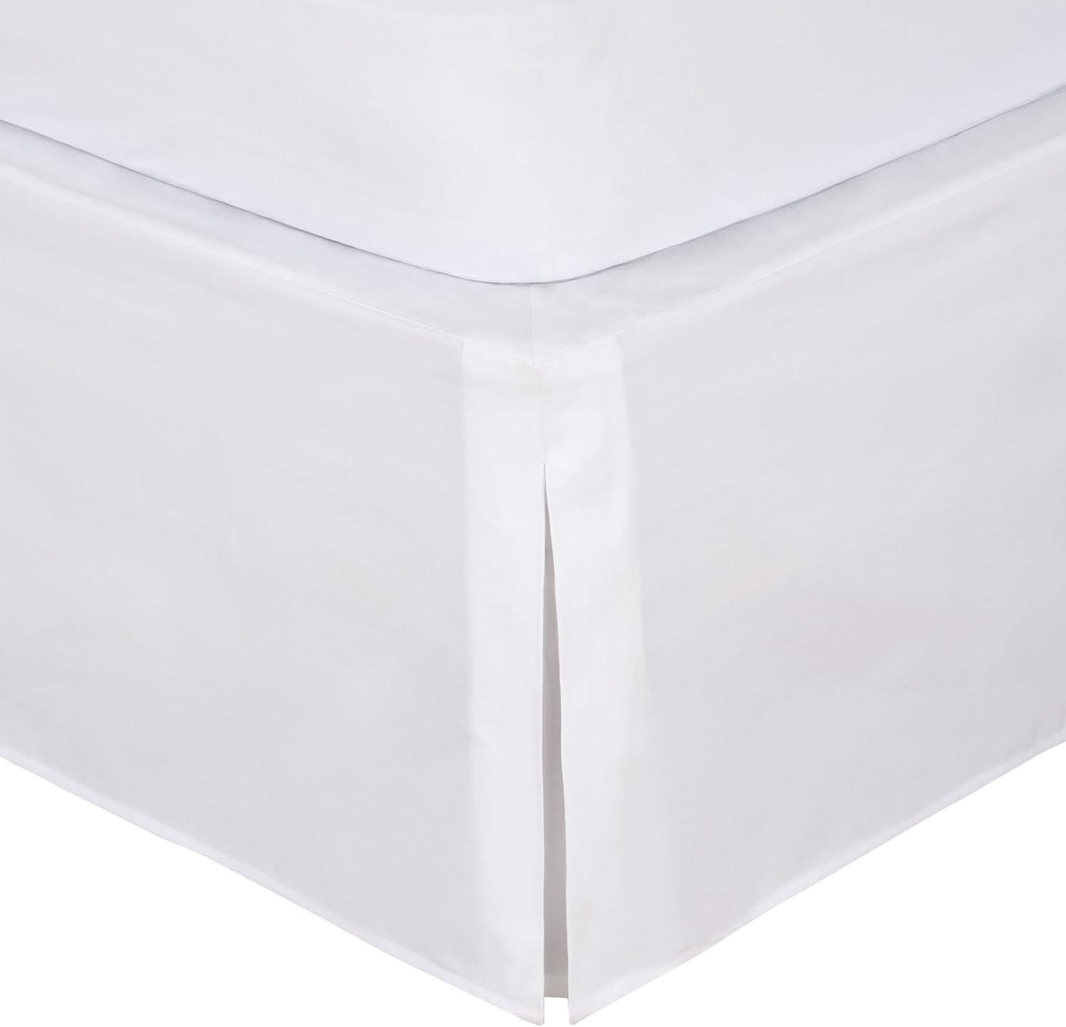 King White Polyester Tailored Wrap-Around Bed Skirt