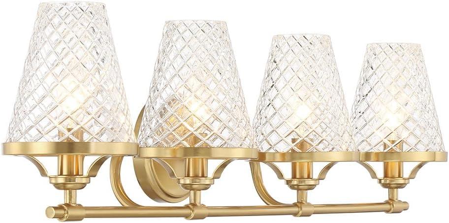 Savoy House Candler 4 - Light Vanity in  Warm Brass