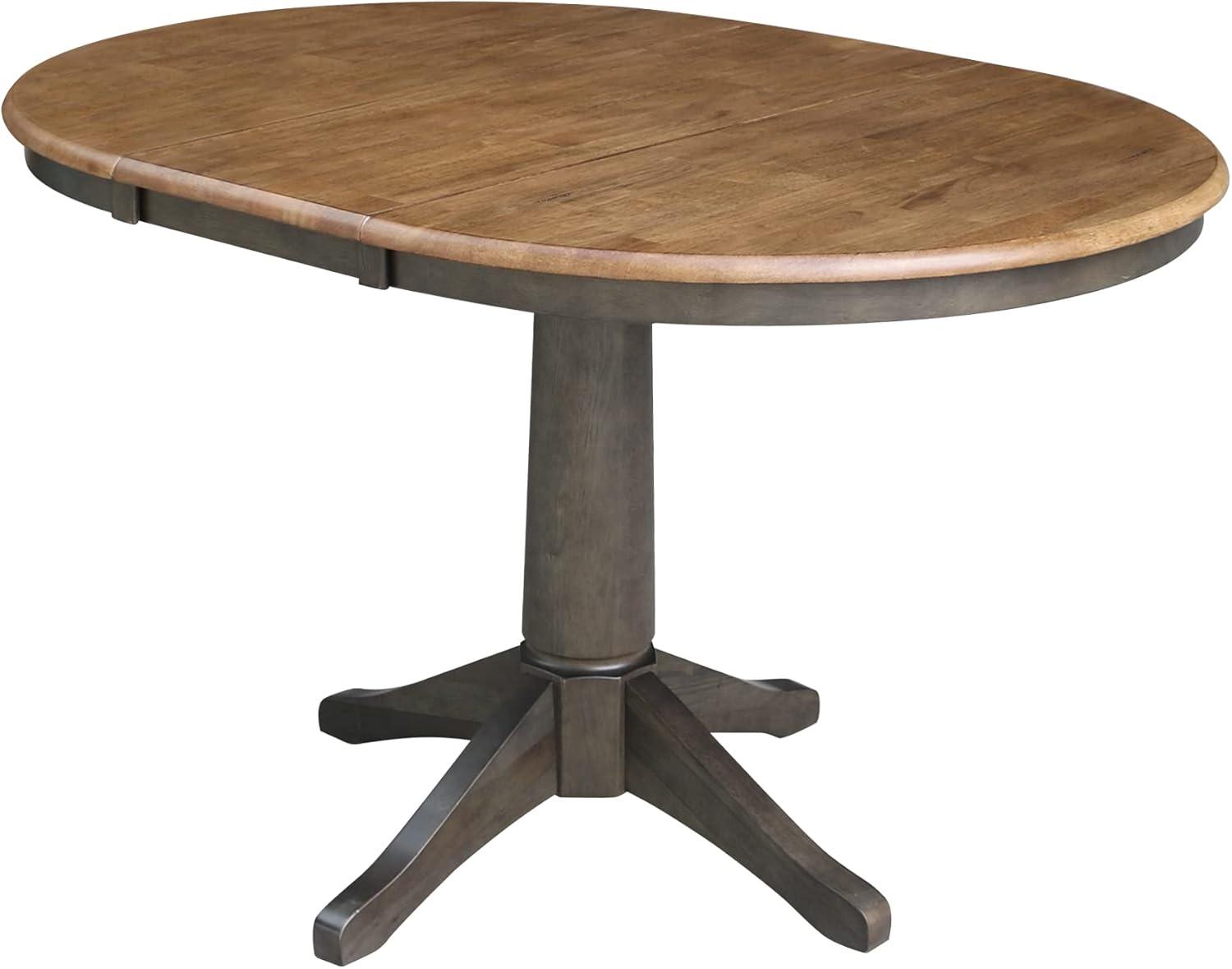 International Concepts 36" round top ped table with 12" leaf - 30.1"h - dining height
