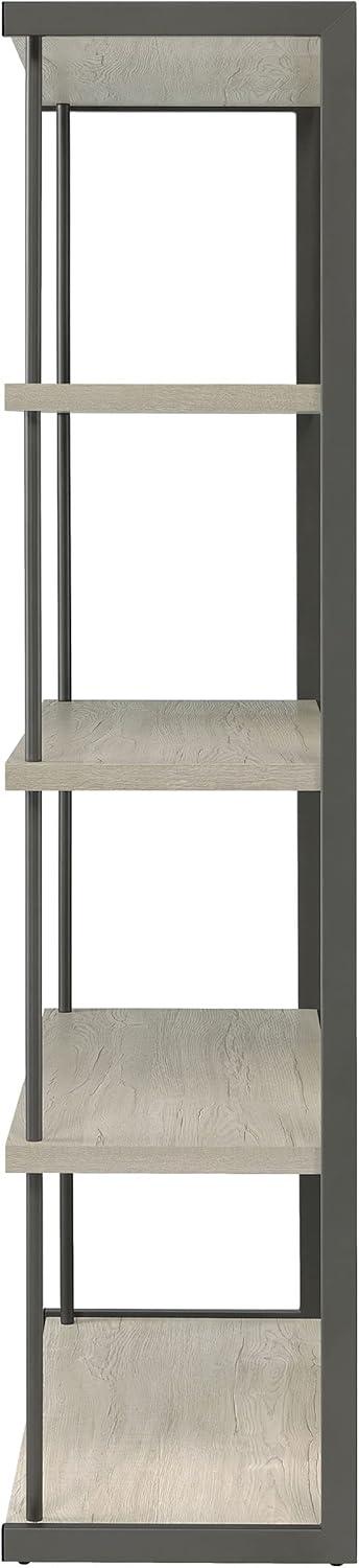 Coaster Loomis 4-shelf Modern Wood Bookcase Whitewashed Gray