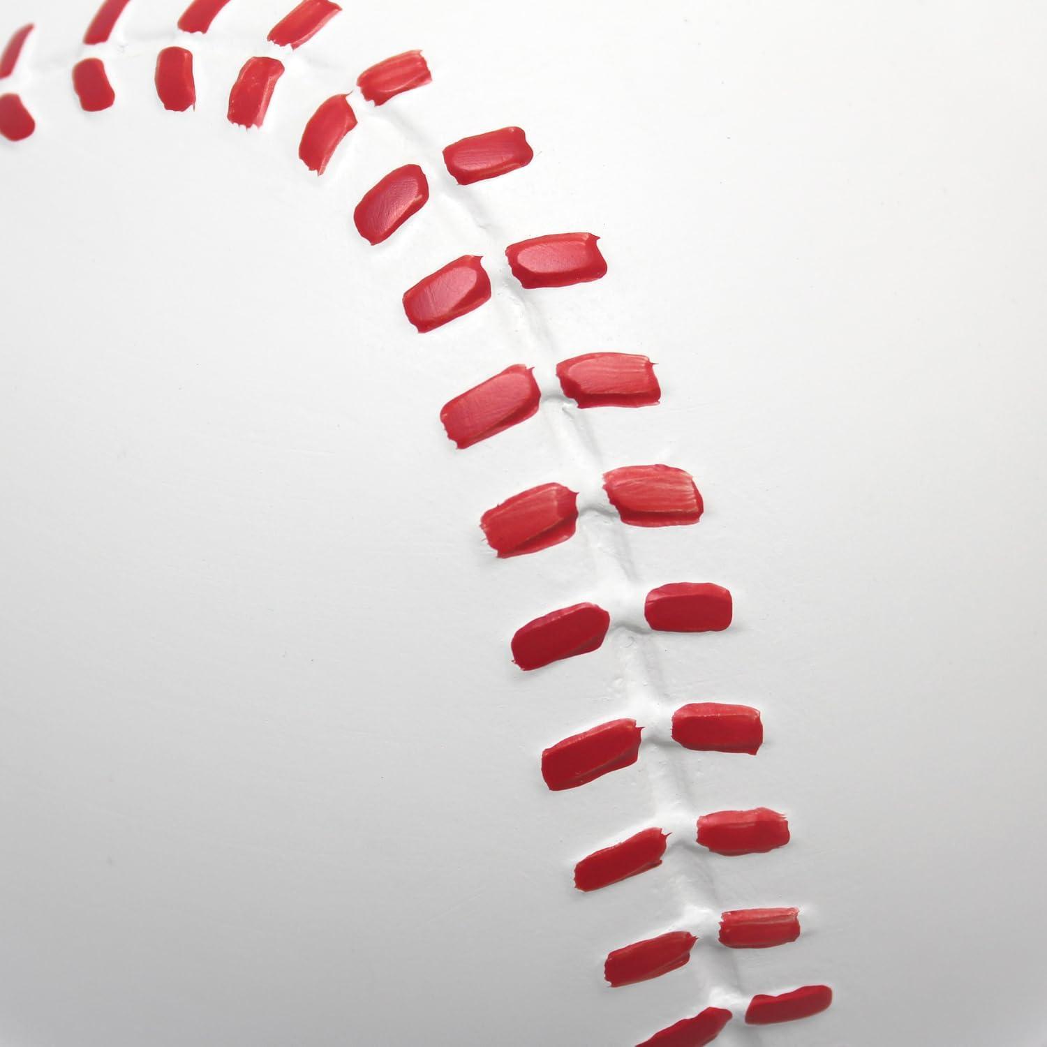 Simple Designs 10.7" SportsLite Mini Baseball Table Lamp Mancave White and Red