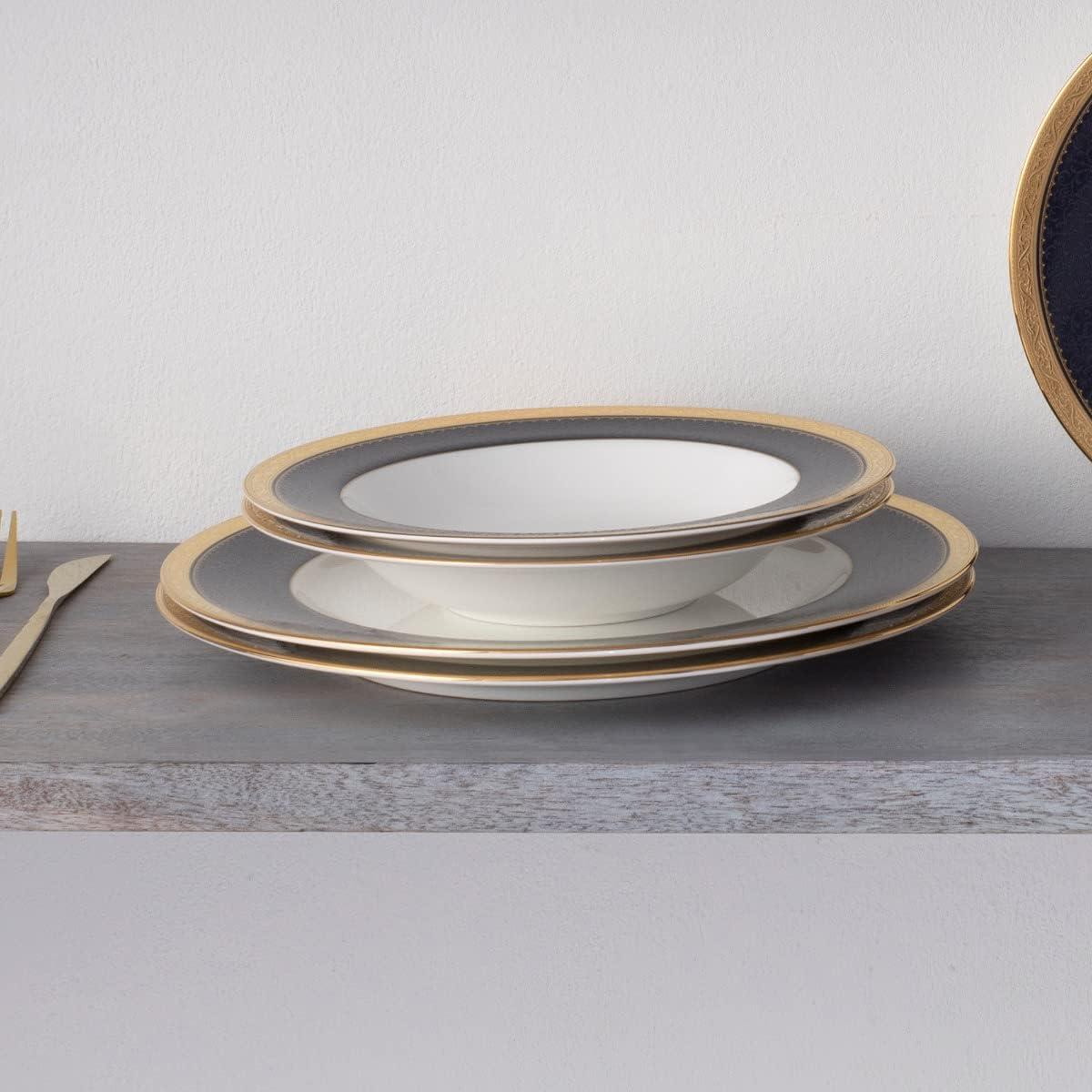 Noritake Odessa Cobalt Gold 12-Piece Dinnerware Set, Service for 4