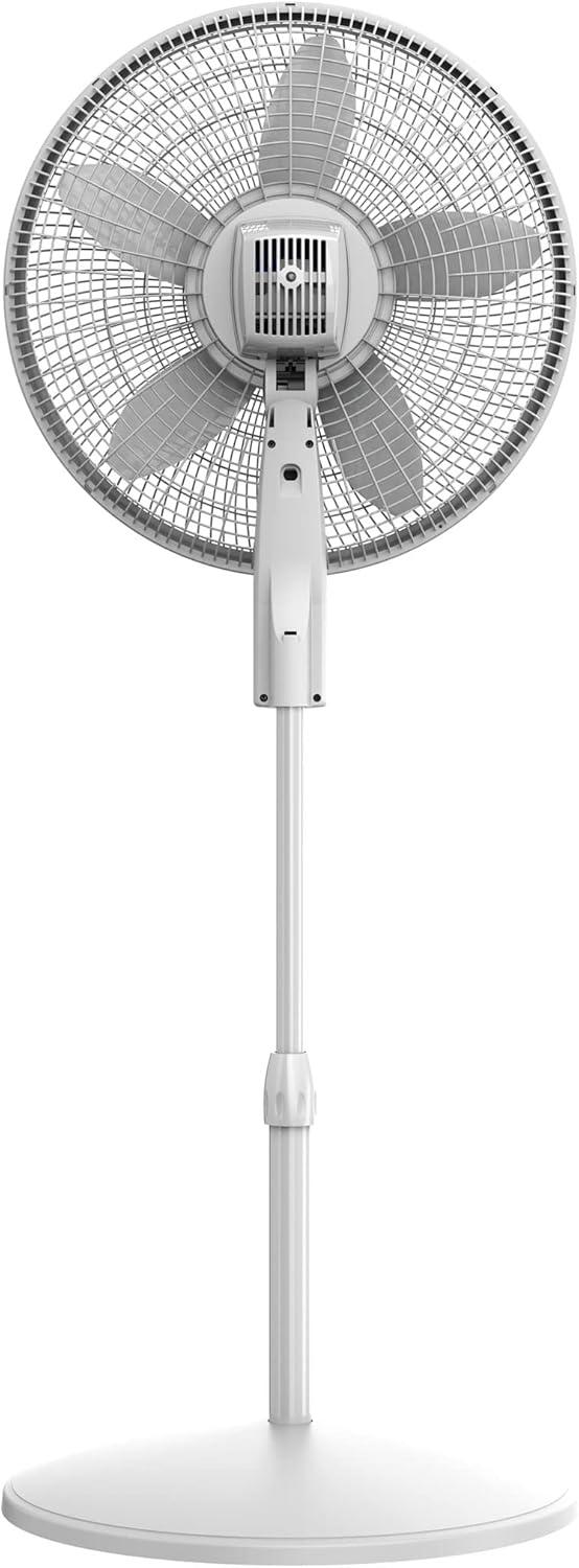 EcoQuiet White Adjustable Height Oscillating Floor Fan with Remote