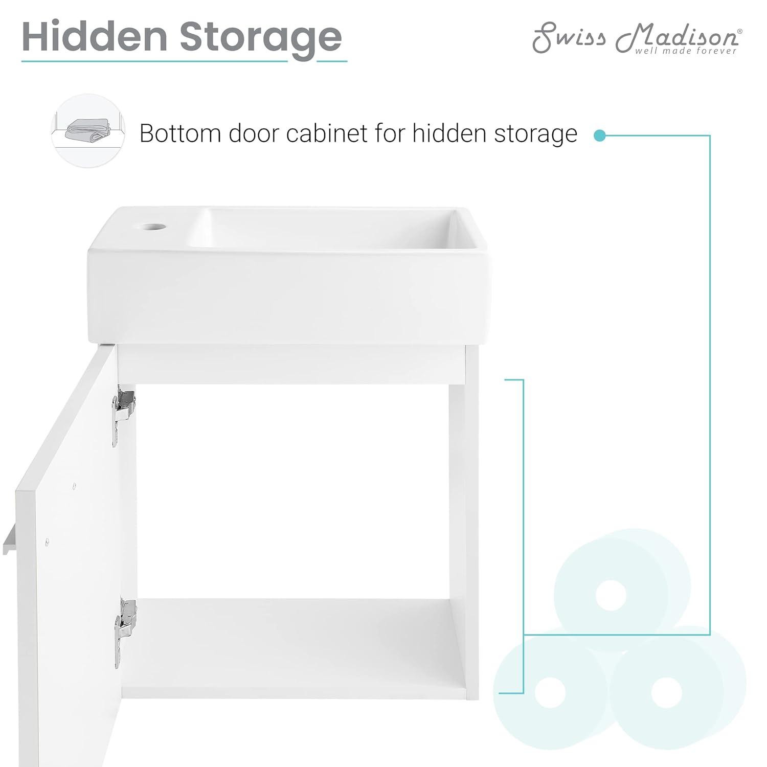 Swiss Madison Colmer 18" Wall-Mounted Bathroom Vanity